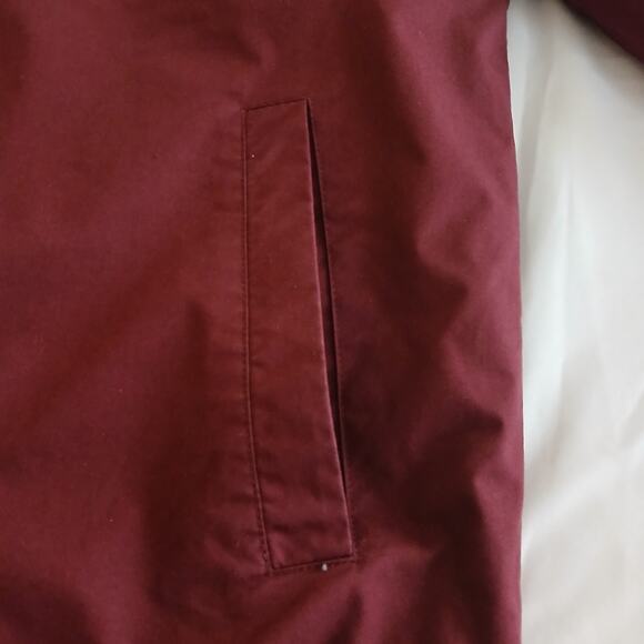Jack Spade Men’s Bomber Jacket Large Burgundy Full Zip Ribbed Cuffs Casual Coat - Picture 5 of 16